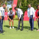 Sports Cabinet Secretary Ababu Namwamba, Jonathan Mueke and Absa Bank officials during the launch.