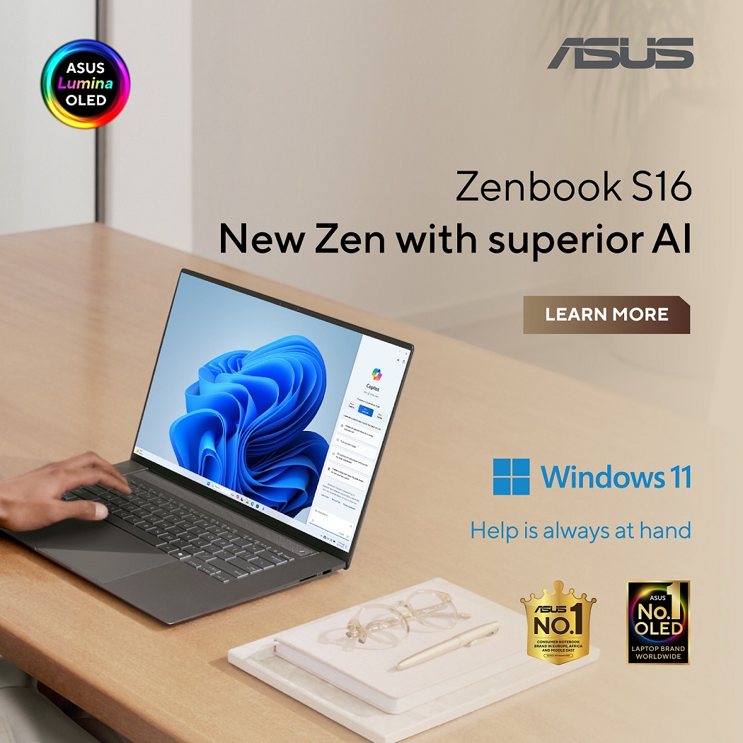 The Zenbook S 16 is the first ultrathin 16-inch new-era ASUS AI PC, combining performance with sophistication.